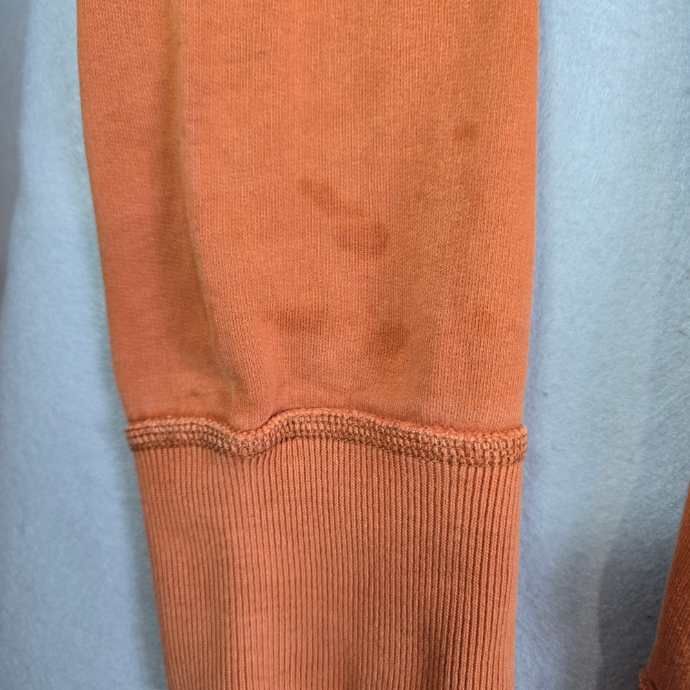 Vintage Y2K Fit American Eagle Hoodie Men Medium Orange Full Zip Distressed Hobo - Picture 7 of 16